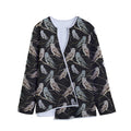 Night Owl Pattern Print Long Sleeve Short Coat