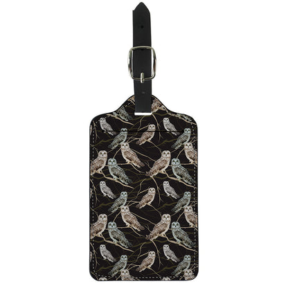Night Owl Pattern Print Luggage Tag