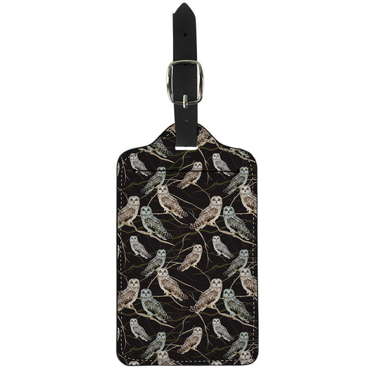 Night Owl Pattern Print Luggage Tag