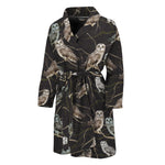 Night Owl Pattern Print Men's Bathrobe