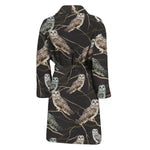 Night Owl Pattern Print Men's Bathrobe