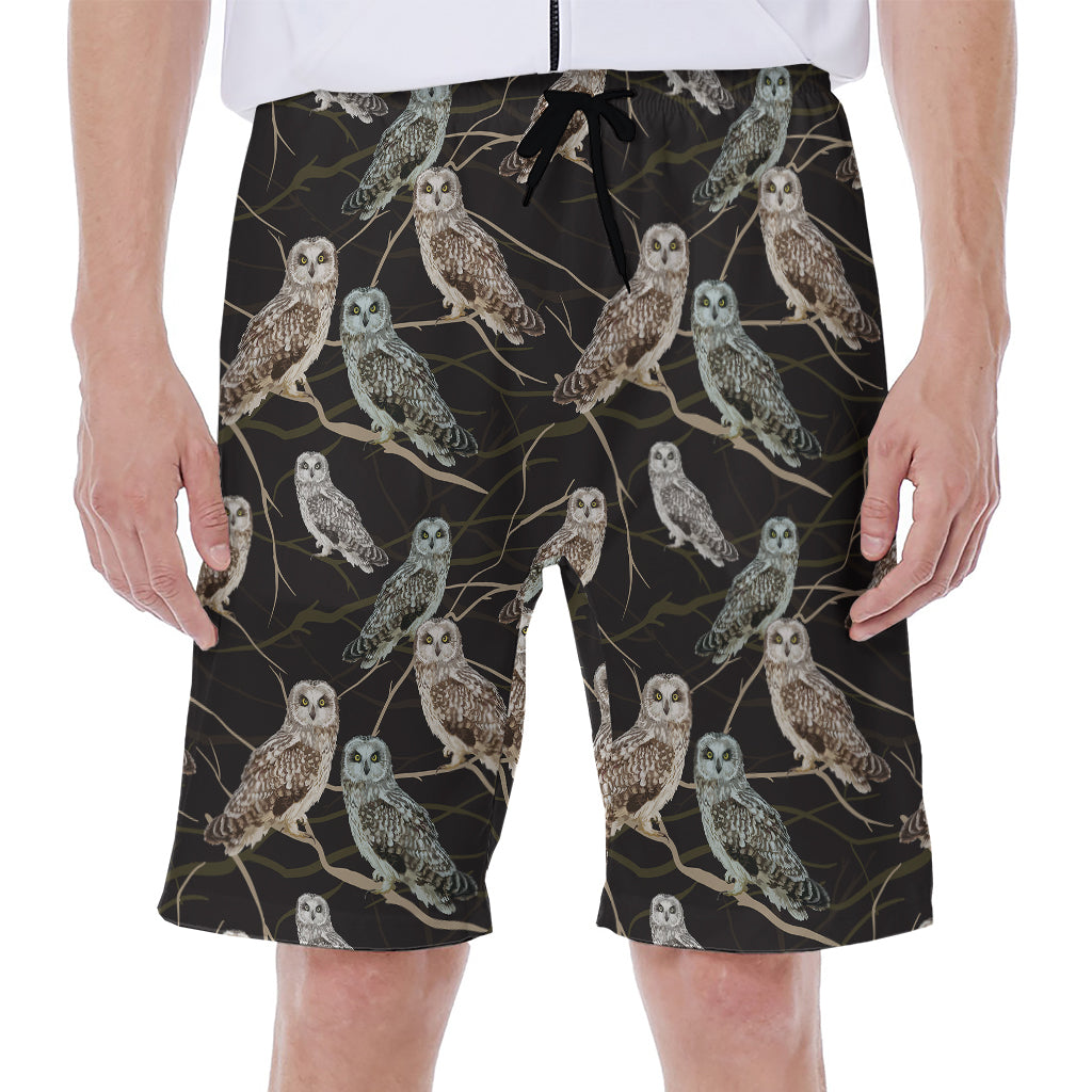 Night Owl Pattern Print Men's Beach Shorts