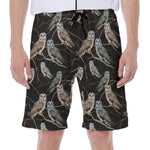 Night Owl Pattern Print Men's Beach Shorts