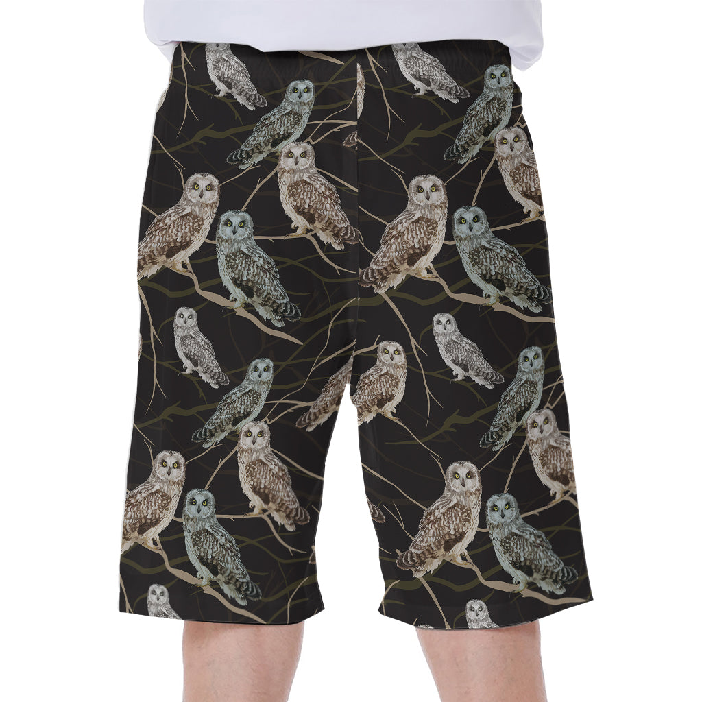 Night Owl Pattern Print Men's Beach Shorts