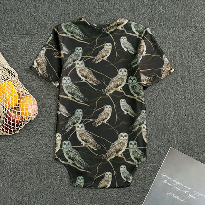 Night Owl Pattern Print Men's Bodysuit