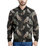 Night Owl Pattern Print Men's Bomber Jacket