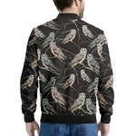 Night Owl Pattern Print Men's Bomber Jacket