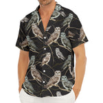 Night Owl Pattern Print Men's Deep V-Neck Shirt