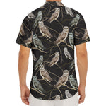 Night Owl Pattern Print Men's Deep V-Neck Shirt