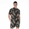 Night Owl Pattern Print Men's Romper