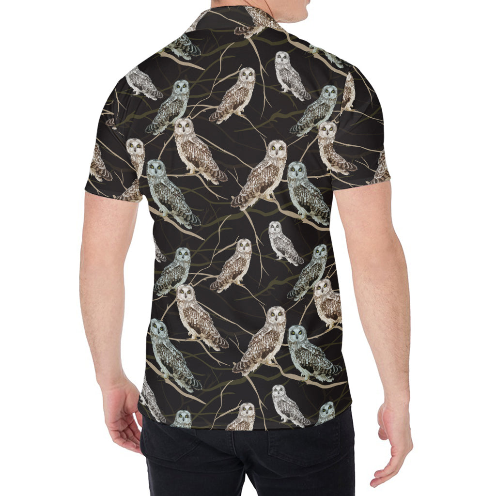 Night Owl Pattern Print Men's Shirt