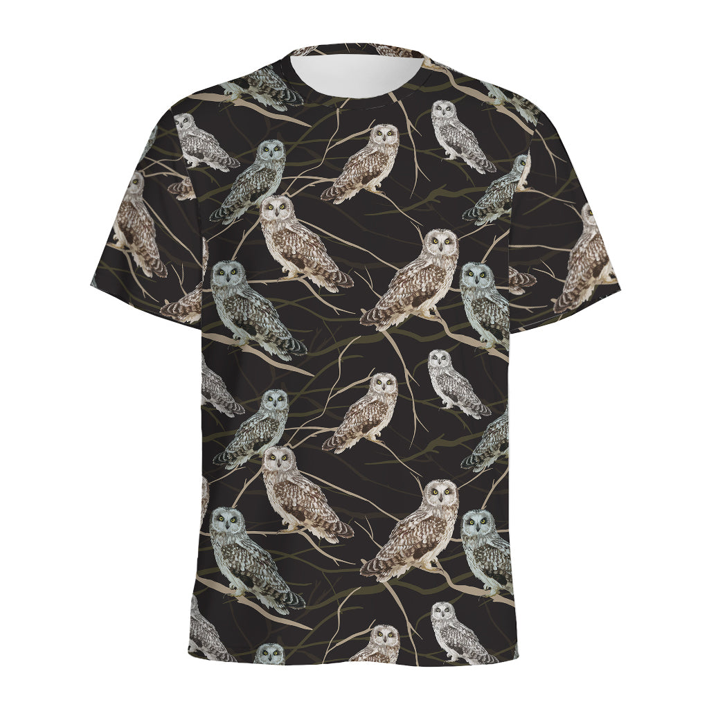 Night Owl Pattern Print Men's Sports T-Shirt