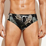 Night Owl Pattern Print Men's Swim Briefs