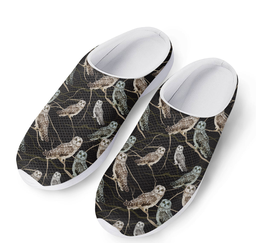 Night Owl Pattern Print Mesh Casual Shoes