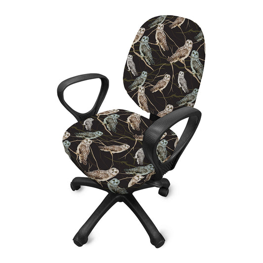 Night Owl Pattern Print Office Chair Cover