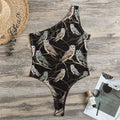 Night Owl Pattern Print One Shoulder Bodysuit