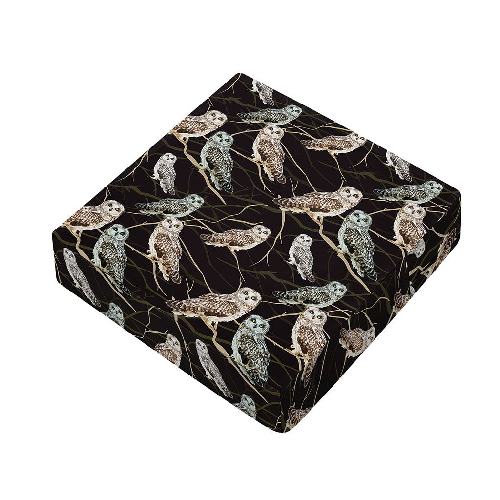 Night Owl Pattern Print Outdoor Seat Cushion Cover