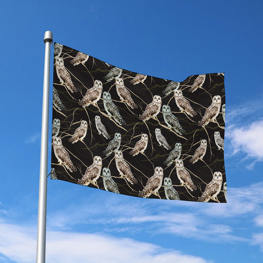 Night Owl Pattern Print Polyester Flag