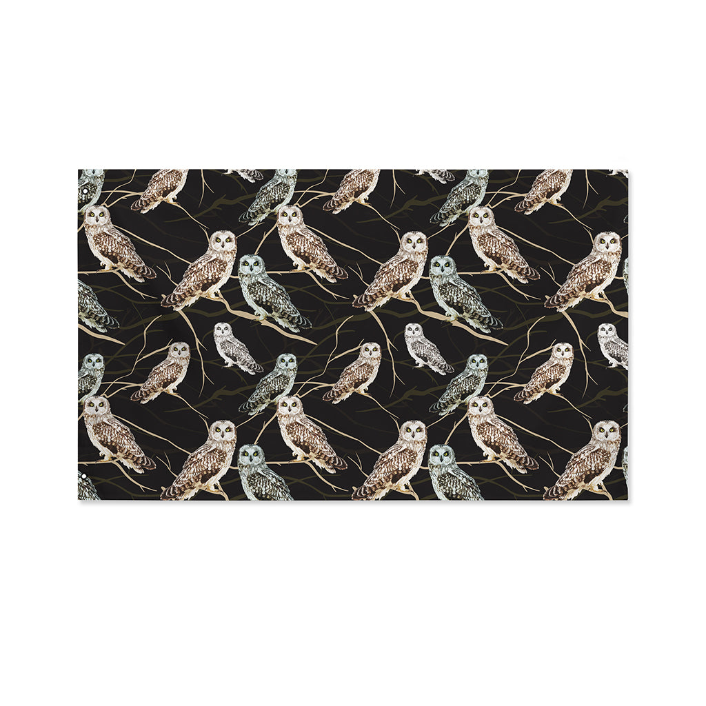 Night Owl Pattern Print Polyester Flag
