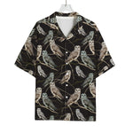 Night Owl Pattern Print Rayon Hawaiian Shirt