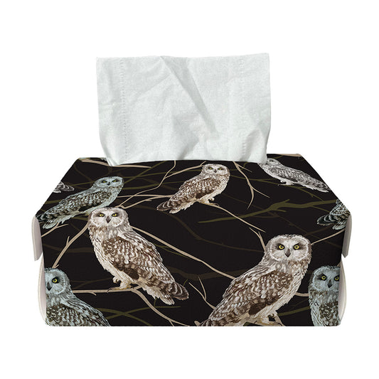 Night Owl Pattern Print Rectangle Tissue Box Cover