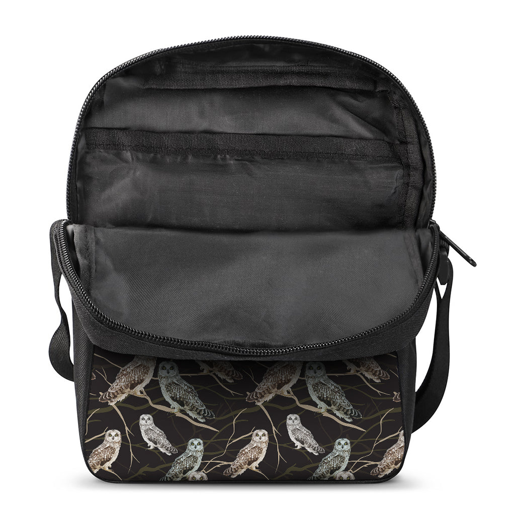 Night Owl Pattern Print Rectangular Crossbody Bag
