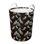 Night Owl Pattern Print Round Laundry Basket
