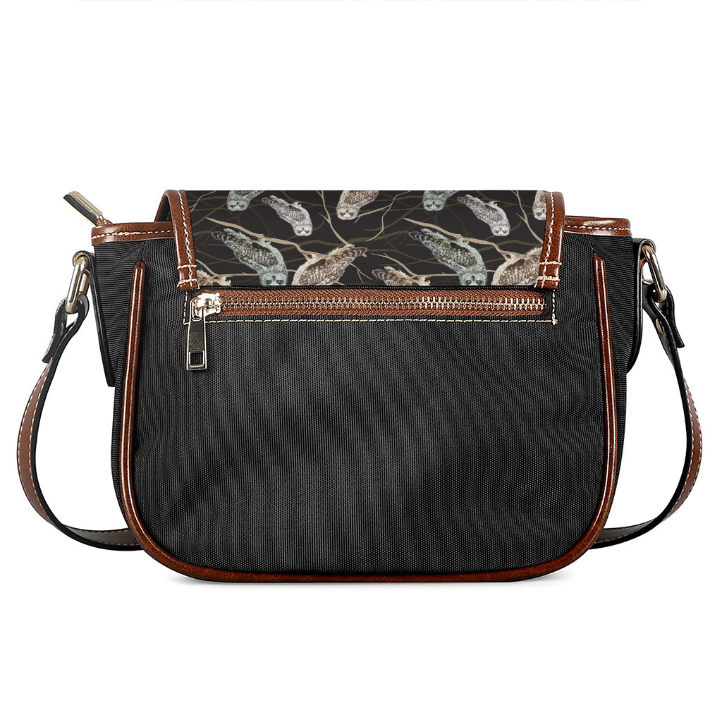 Night Owl Pattern Print Saddle Bag