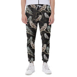 Night Owl Pattern Print Scuba Joggers