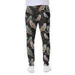 Night Owl Pattern Print Scuba Joggers