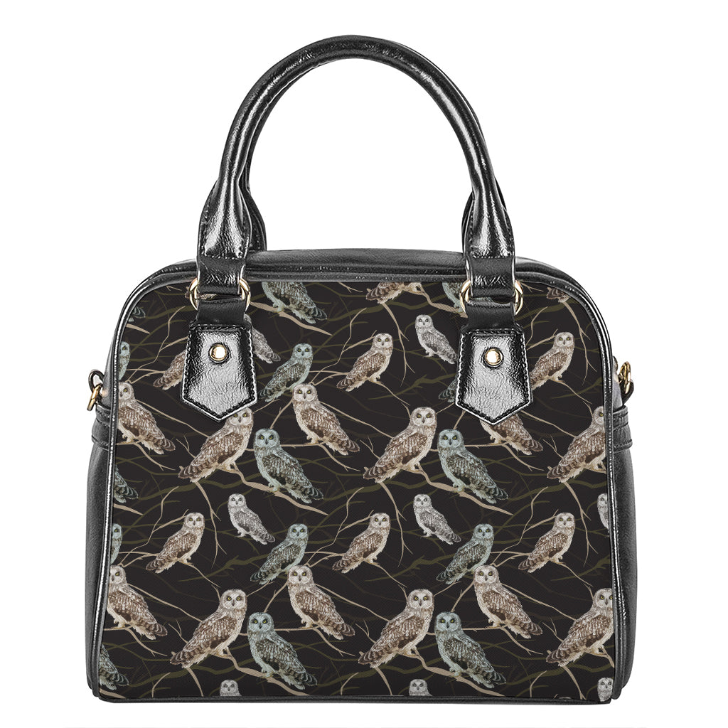Night Owl Pattern Print Shoulder Handbag