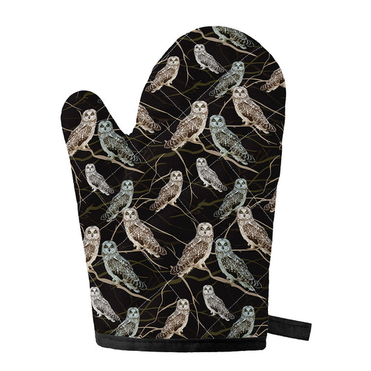 Night Owl Pattern Print Single Oven Mitt
