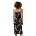 Night Owl Pattern Print Slim Fit Midi Cami Dress
