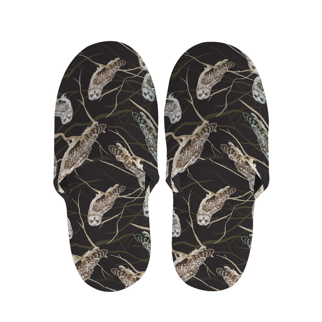 Night Owl Pattern Print Slippers