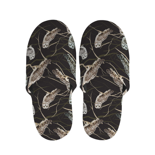 Night Owl Pattern Print Slippers