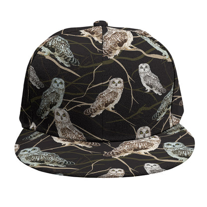 Night Owl Pattern Print Snapback Cap