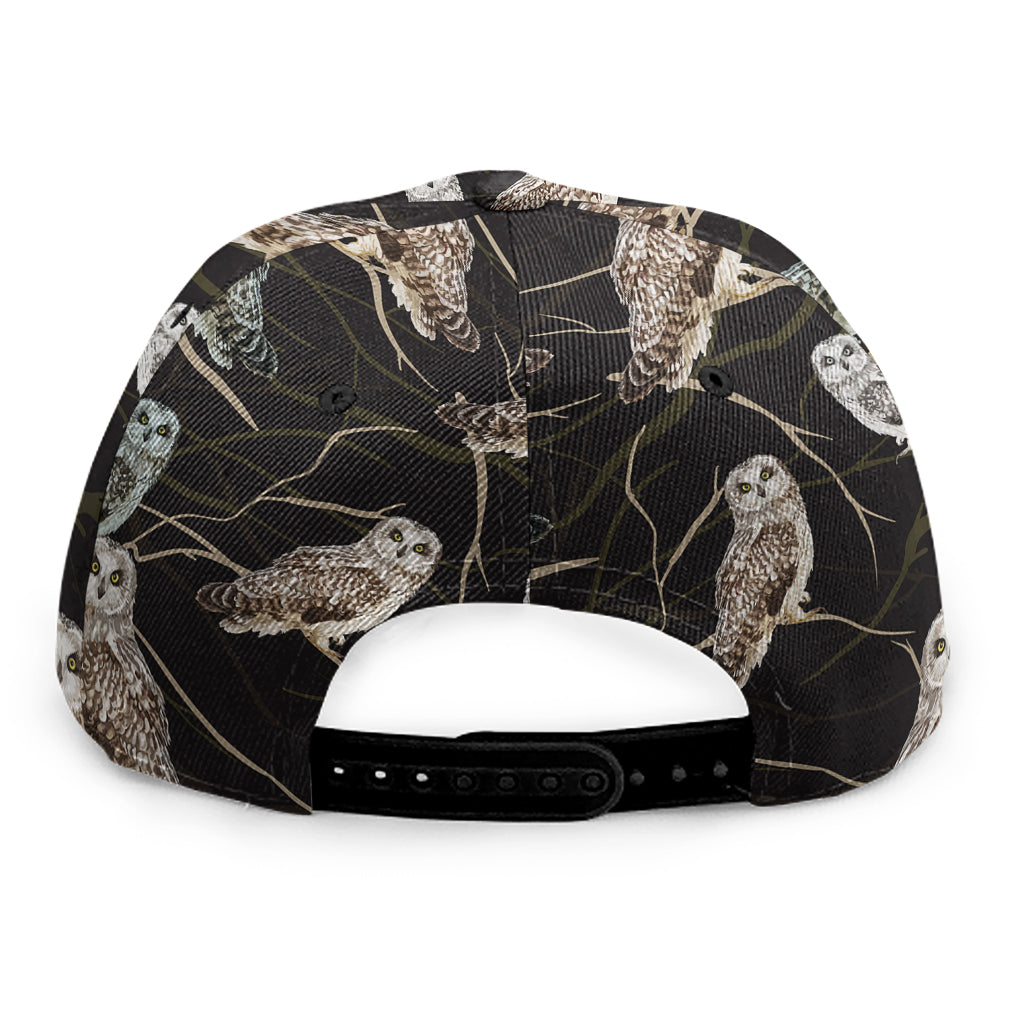 Night Owl Pattern Print Snapback Cap