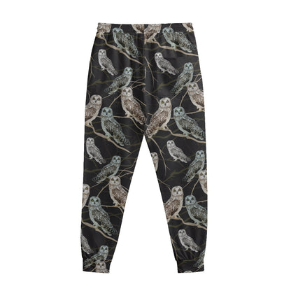 Night Owl Pattern Print Sweatpants