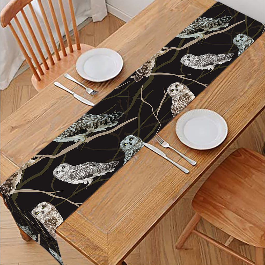 Night Owl Pattern Print Table Runner