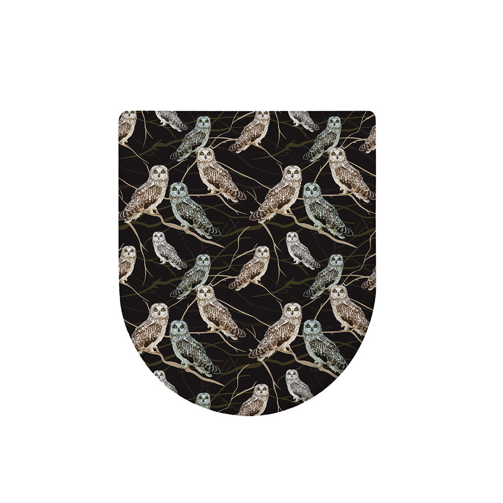 Night Owl Pattern Print Toilet Lid Cover
