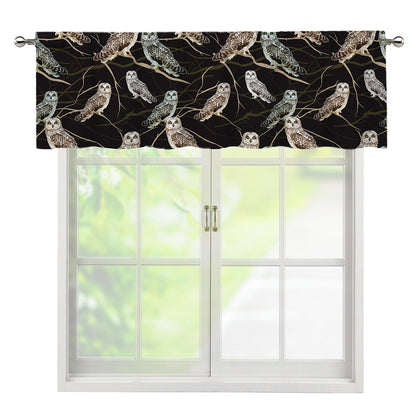 Night Owl Pattern Print Window Valance