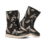 Night Owl Pattern Print Winter Boots