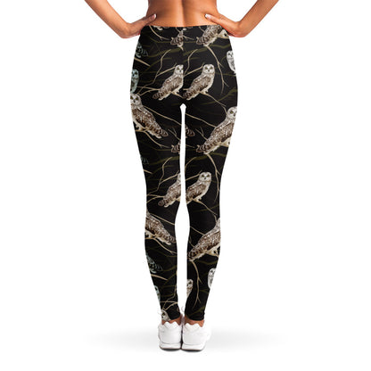 Night Owl Pattern Print Women's Leggings