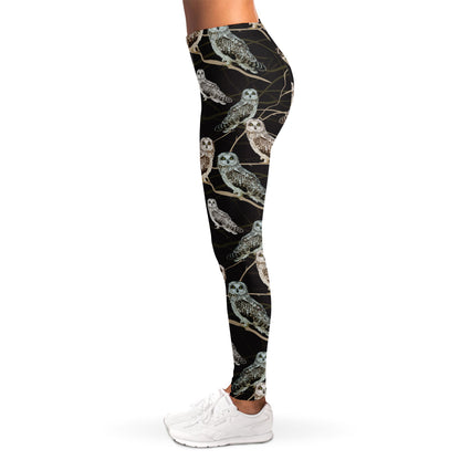 Night Owl Pattern Print Women's Leggings