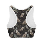 Night Owl Pattern Print Women's Sports Bra