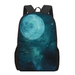 Night Sky And Full Moon Print 17 Inch Backpack
