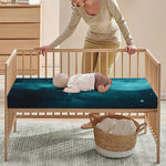 Night Sky And Full Moon Print Baby Crib Sheet