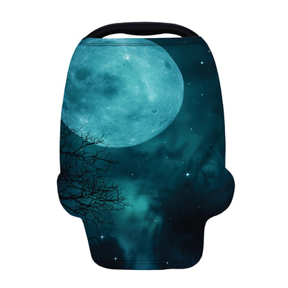 Night Sky And Full Moon Print Baby Seat Cover