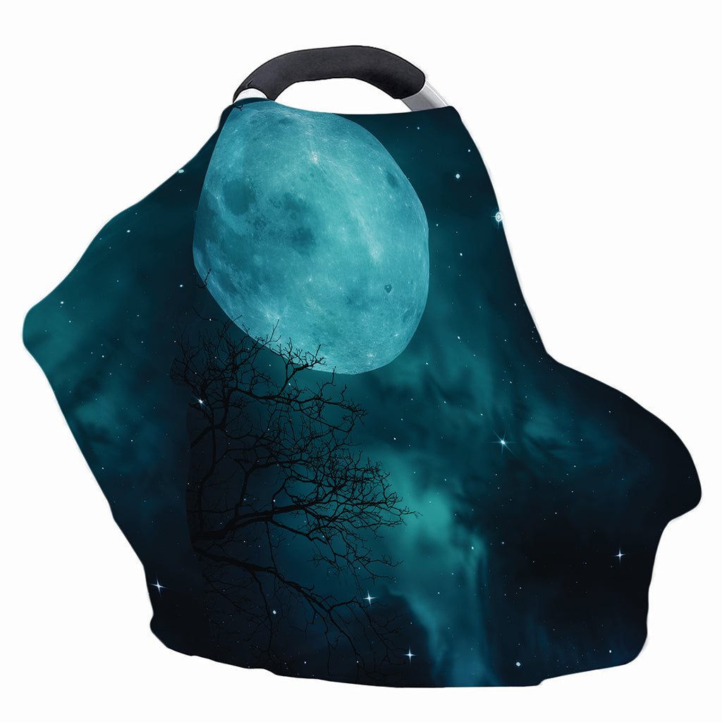 Night Sky And Full Moon Print Baby Seat Cover