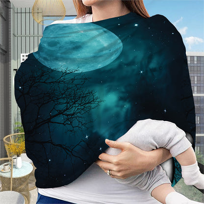 Night Sky And Full Moon Print Baby Seat Cover
